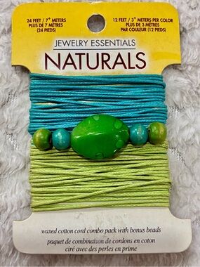 Jewelry Essentials Naturals Waxed Cotton Cord Combo Pack